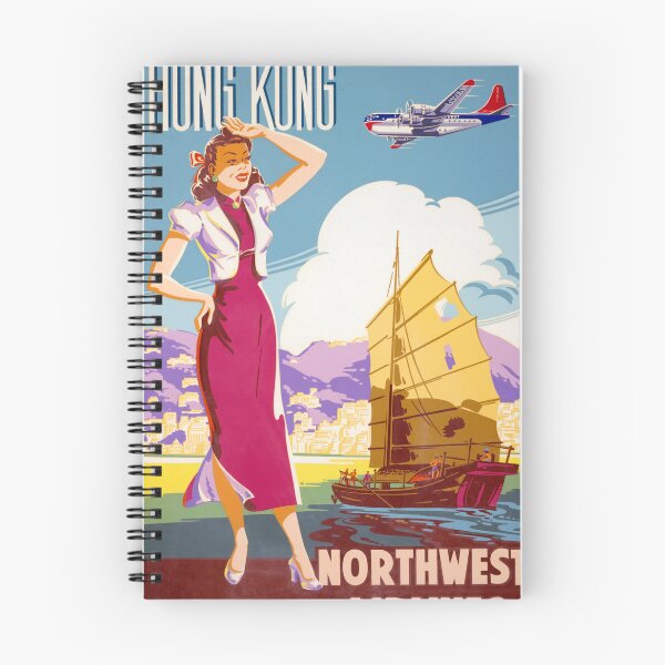 Item preview, STK502148A-Vintage travel poster for Hong Kong and Northwest Airlines. designed and sold by StocktrekImages.