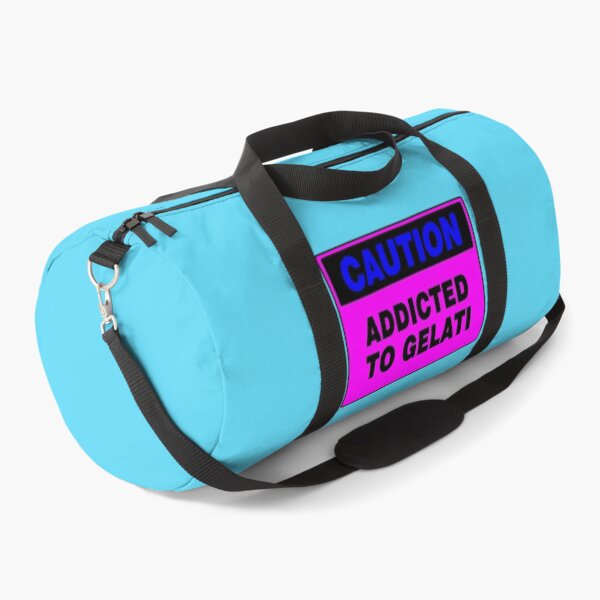 Item preview, Caution Addicted To Gelati, Pink Sign, Blue and Black Bold Writing designed and sold by AASparksDesigns.