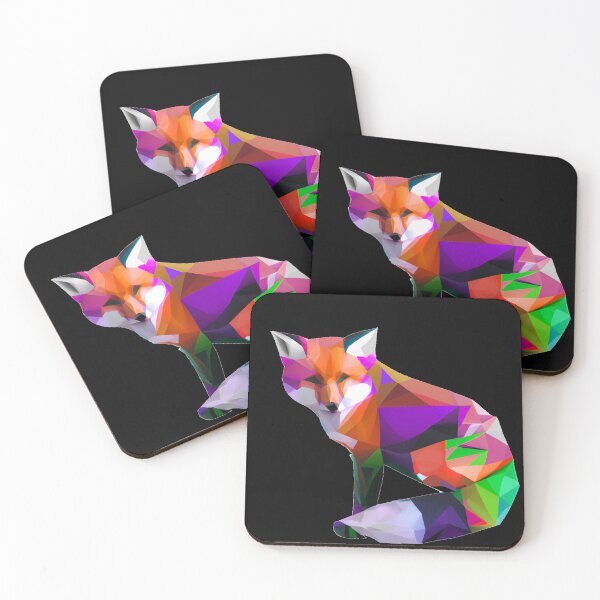 Item preview, Multicolor blocky fox - version 4 designed and sold by AtlantisApparel.