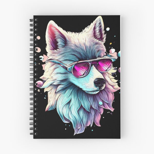 Item preview, Funny grey wolf in sunglasses pastel watercolor splash designed and sold by TomFrontierArt.