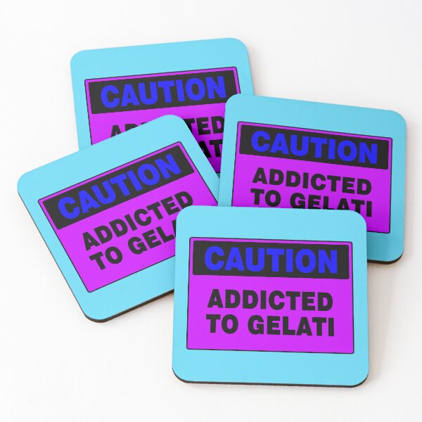 Item preview, Caution Addicted To Gelati, Purple Sign, Blue and Black Bold Writing designed and sold by AASparksDesigns.