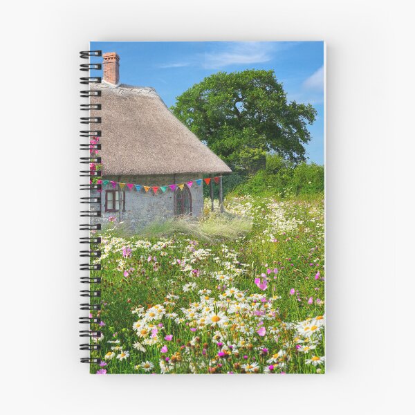 Item preview, English Thatched Cottage and Wildflower Meadow designed and sold by Alisonchambers2.