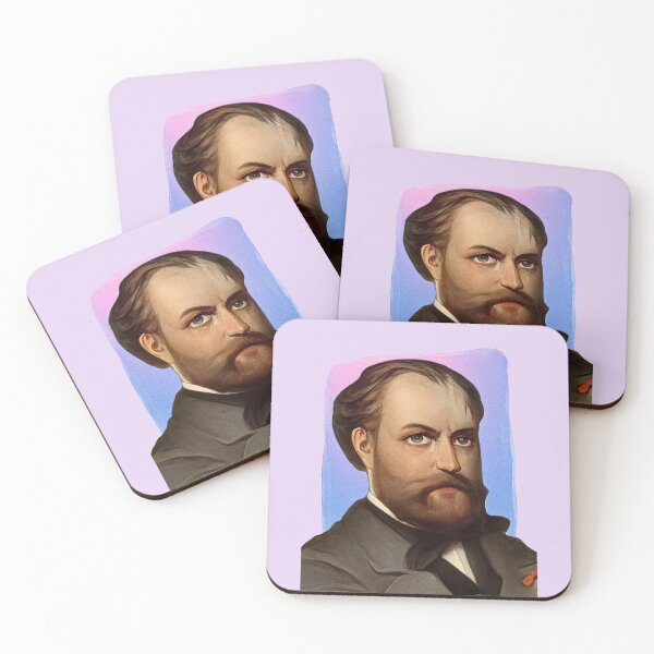 Item preview, French Composer Charles Gounod - purple pink - illustration  designed and sold by Litstoy.