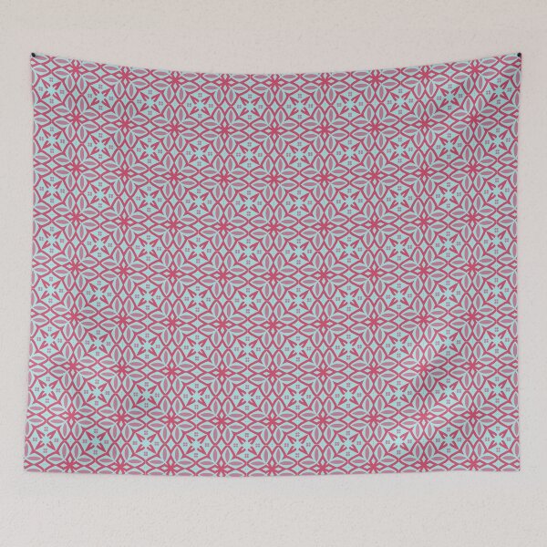 Item preview, geometric floral - Blue and pink designed and sold by itsggdesigns.