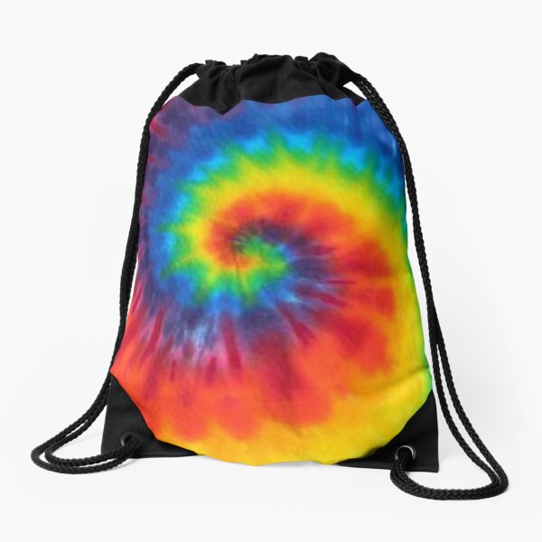 tie dye swirl rainbow Drawstring Bag
