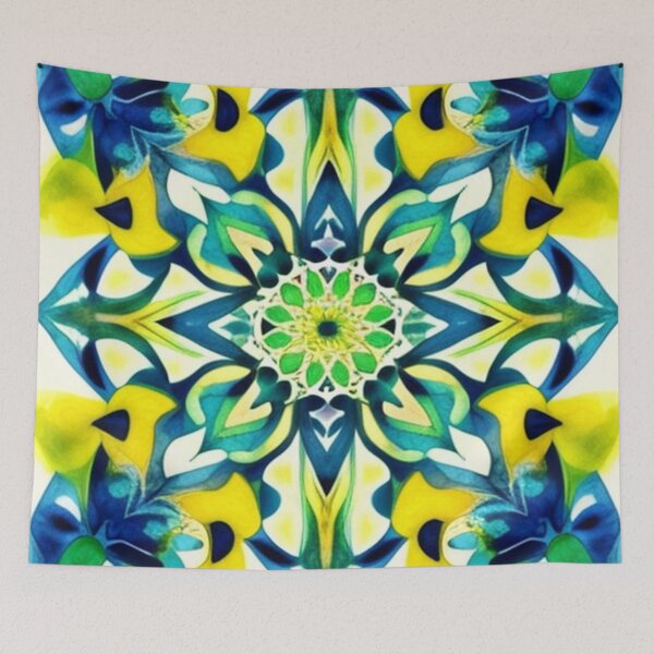 Item preview, Boho watercolor yellow blue  designed and sold by Roxburylane.