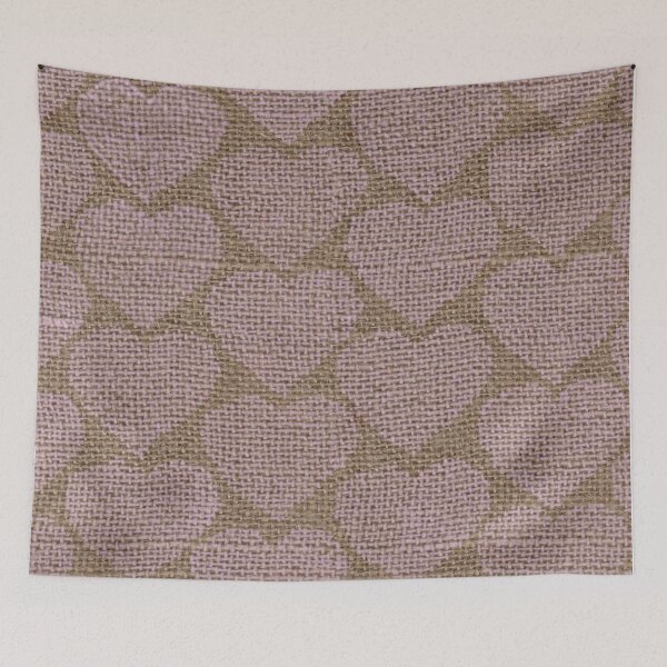 Item preview, Pink Hearts on Hessian designed and sold by Jaana Day.