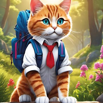 lindo gato con mochila Chapa