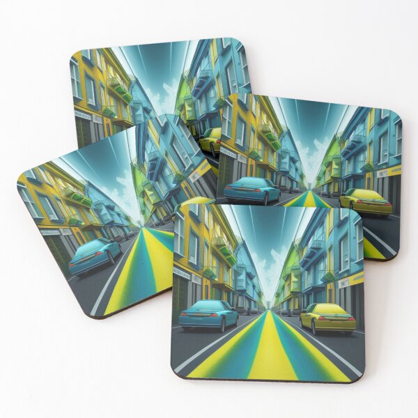 Item preview, The city in yellow and blue  designed and sold by Roxburylane.