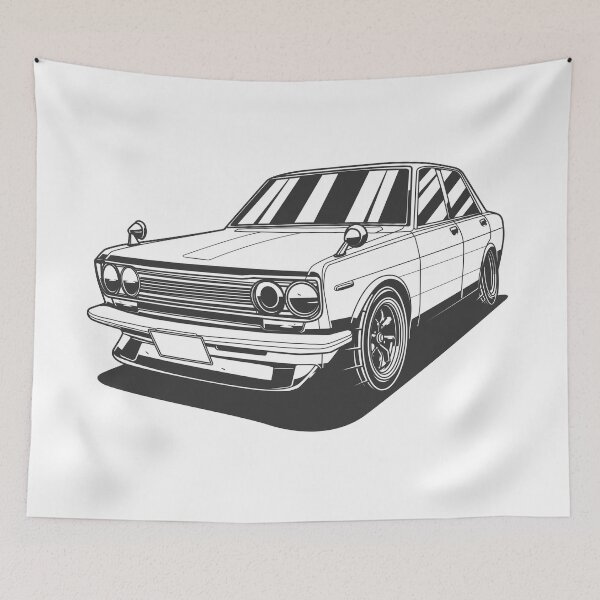 Item preview, MONOCHROME BLACK AND WHITE HAKOSUKA SKYLINE GTR designed and sold by TrilogyMerch.