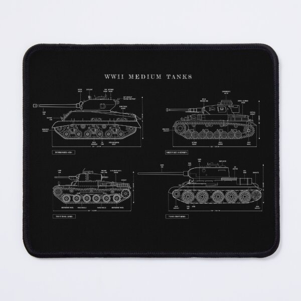 Item preview, WWII Medium Tanks (White Stencil - No Background) designed and sold by BGALAXY.