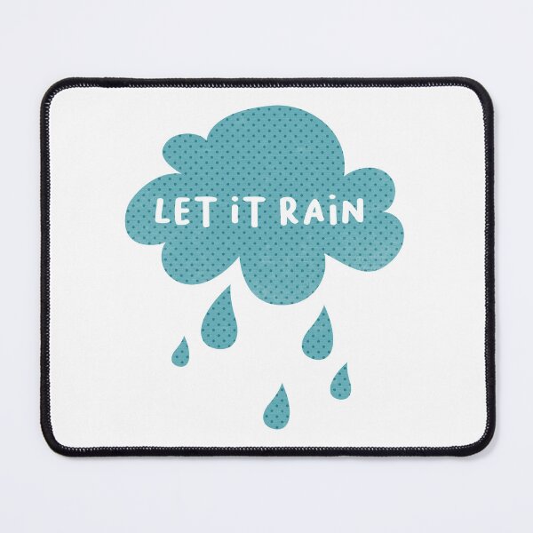 Item preview, Let it rain dots dots cloud rain sky weather scandinavian pastel quote light blue designed and sold by eskima.