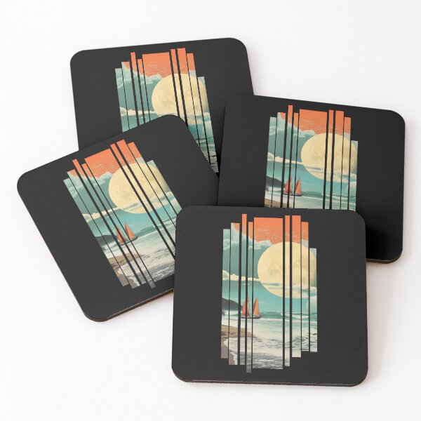 Item preview, Beach collage vertical stripes designed and sold by global-designz.