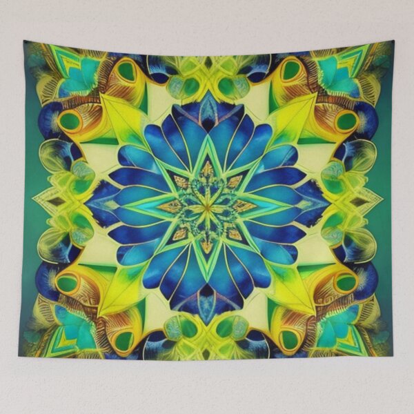 Item preview, Diseño boho chic azul verde designed and sold by Roxburylane.