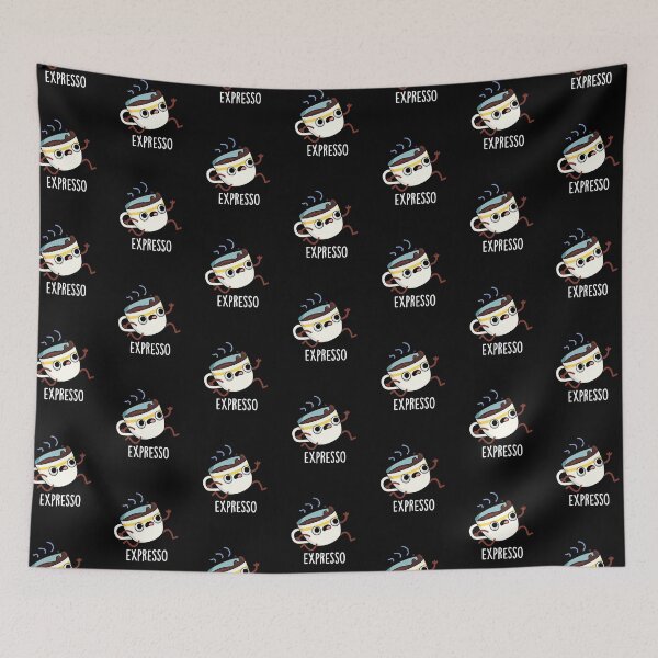 Item preview, Expresso Funny Running Coffee Puns (Dark BG) designed and sold by punnybone.