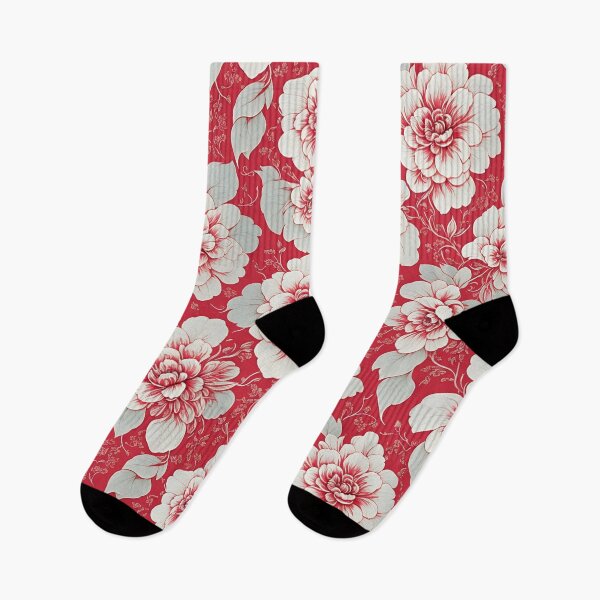 Item preview, apple red tranquillity repeating flower pattern designed and sold by flashyflowers.