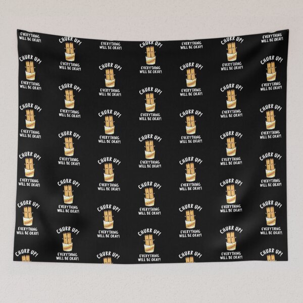 Item preview, Churr Up Everything Will Be Okay Funny Churros Puns (Dark BG) designed and sold by punnybone.