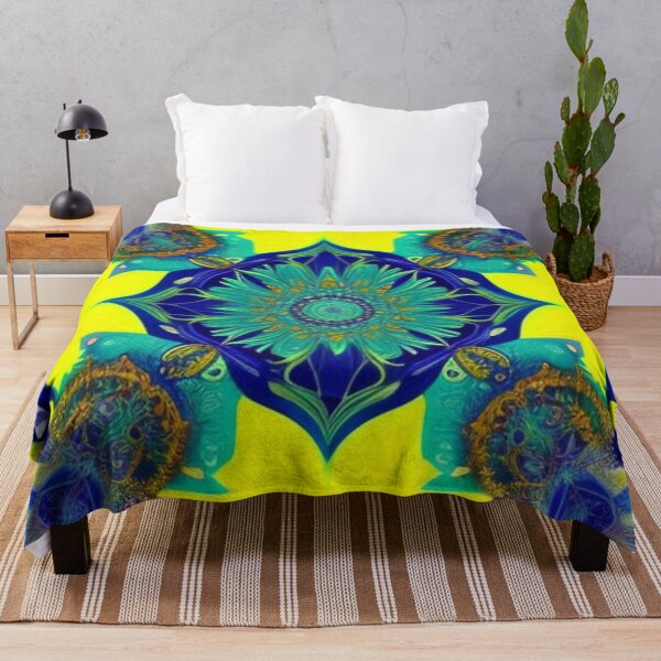 Aperçu de l'œuvre Boho vert jaune bleu créée et vendue par Roxburylane.