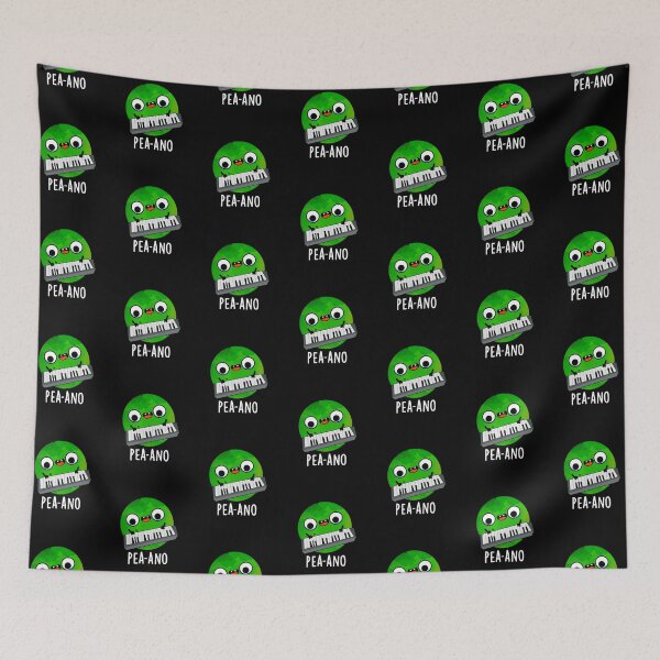 Item preview, Pea-ano Funny Music Veggie Pea Puns (Dark BG) designed and sold by punnybone.