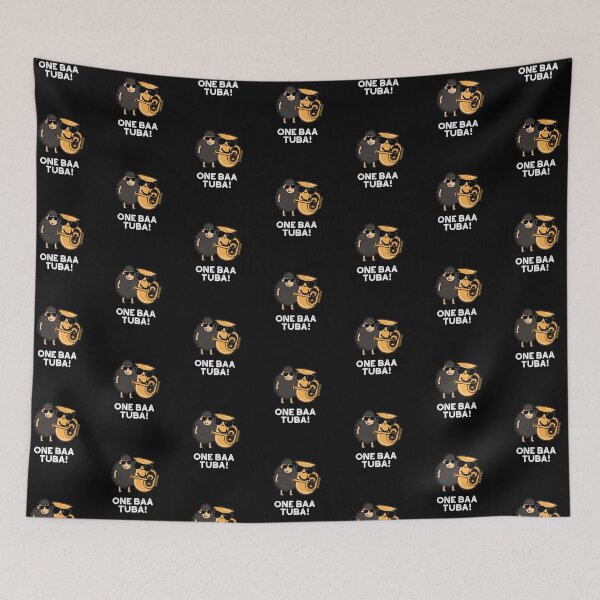 Item preview, One Baa Tuba Funny Music Sheep Puns (Dark BG) designed and sold by punnybone.