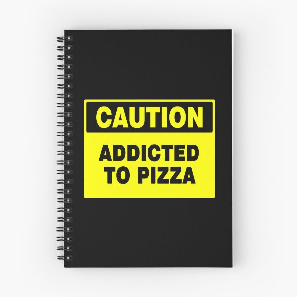 Item preview, Caution Addicted To Pizza, Yellow Sign, Bold Black Lettering designed and sold by AASparksDesigns.