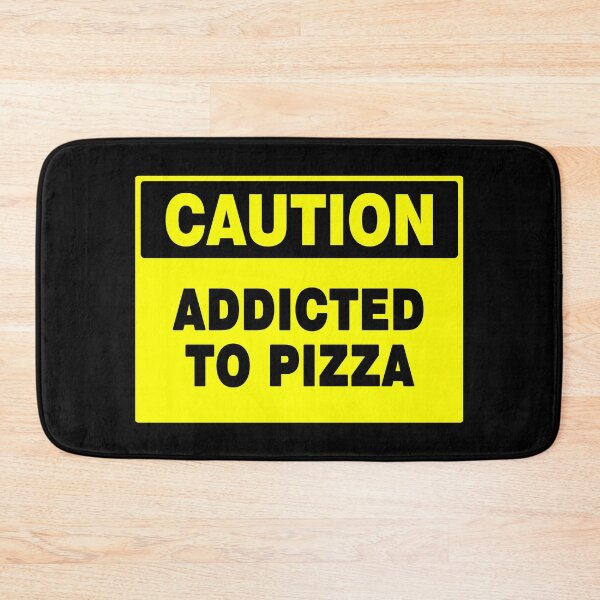 Item preview, Caution Addicted To Pizza, Yellow Sign, Bold Black Lettering designed and sold by AASparksDesigns.