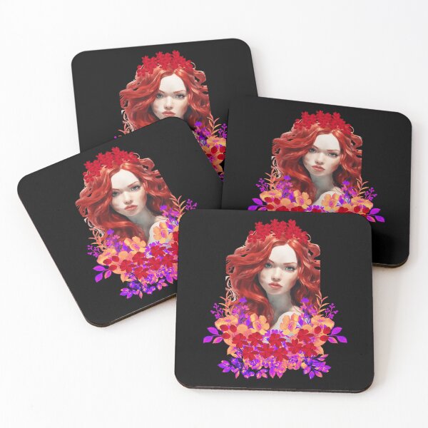 Item preview, Flowered Redhead Mermaid designed and sold by SirenasWorld.