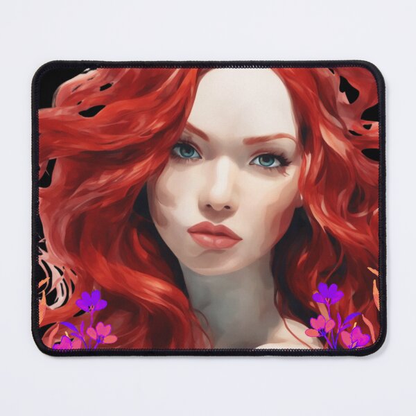 Item preview, Flowered Redhead Mermaid designed and sold by SirenasWorld.