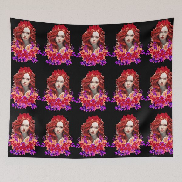Item preview, Flowered Redhead Mermaid designed and sold by SirenasWorld.