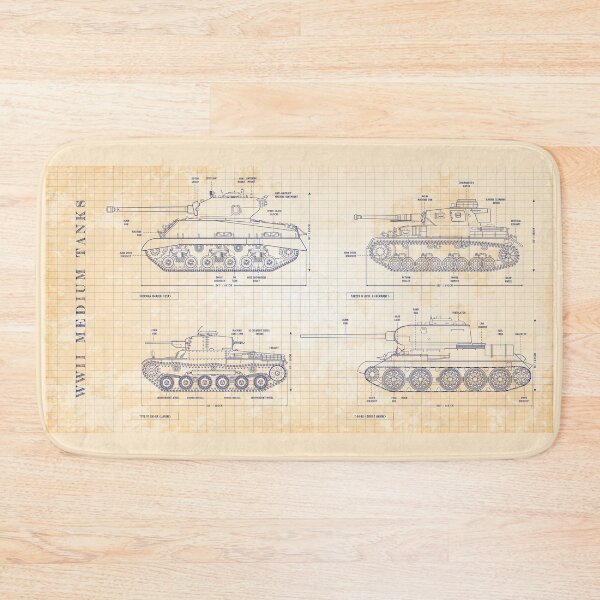 Item preview, WWII Medium Tanks (Old Blue Grid) designed and sold by BGALAXY.