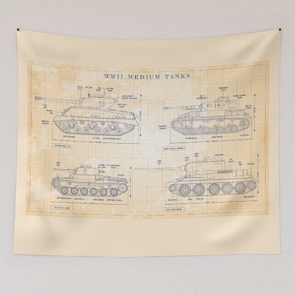 Item preview, WWII Medium Tanks (Old Blue Grid) designed and sold by BGALAXY.