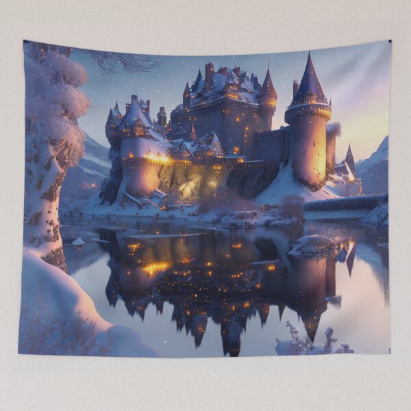 Item preview, Castle in winter evening designed and sold by M-Y-A-R-T-.