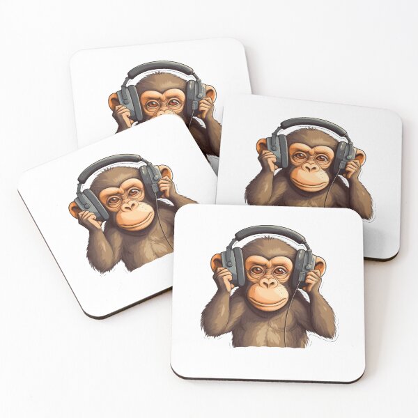Item preview, Monkey having headphone and listening to hip hop Music  designed and sold by FireFXStudio.