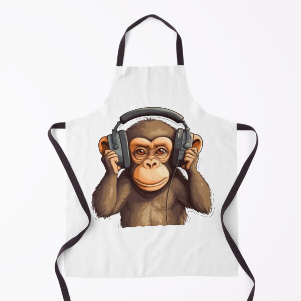 Item preview, Monkey having headphone and listening to hip hop Music designed and sold by FireFXStudio.