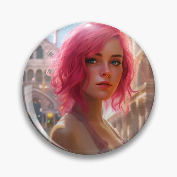 Item preview, Enchanting Visions: A Beautiful Girl with Short Pink Hair in Venice designed and sold by oanaunciuleanu.