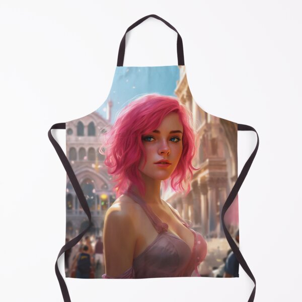 Item preview, Enchanting Visions: A Beautiful Girl with Short Pink Hair in Venice designed and sold by oanaunciuleanu.