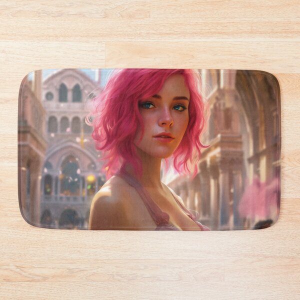 Item preview, Enchanting Visions: A Beautiful Girl with Short Pink Hair in Venice designed and sold by oanaunciuleanu.