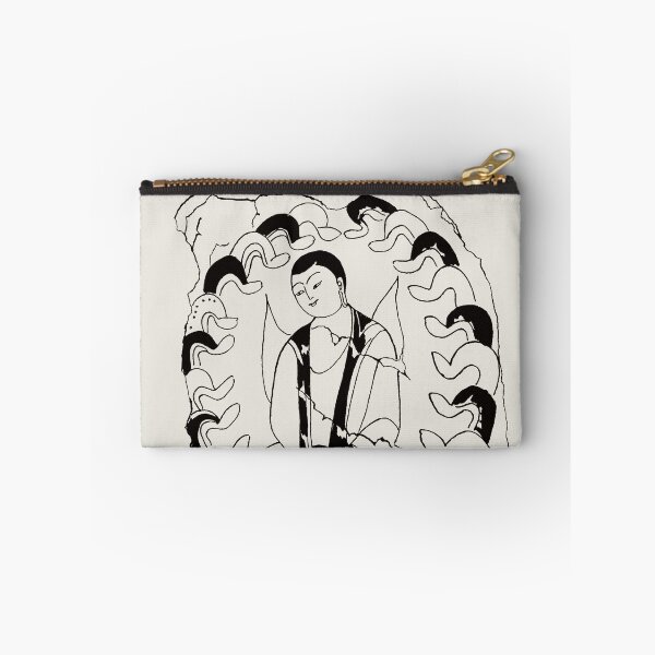 Item preview, Line Drawing Sketch Dunhuang Mogao Caves Buddhist Monk Meditation designed and sold by Mulan-Prints.