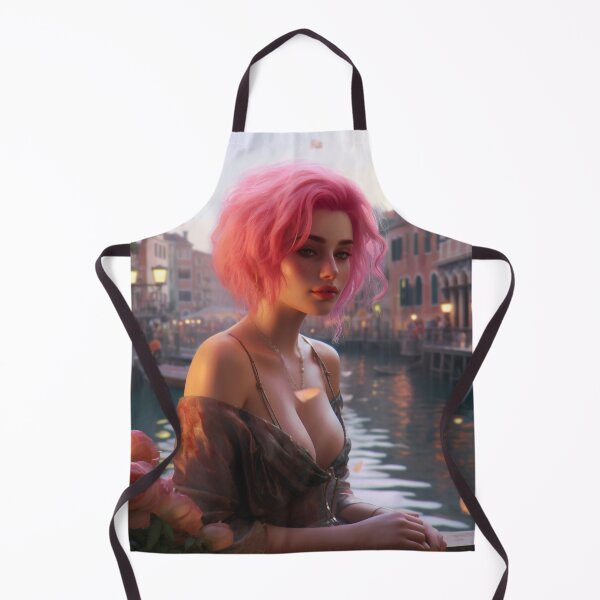 Item preview, Enchanting Visions: A Beautiful Girl with Short Pink Hair in Venice designed and sold by oanaunciuleanu.