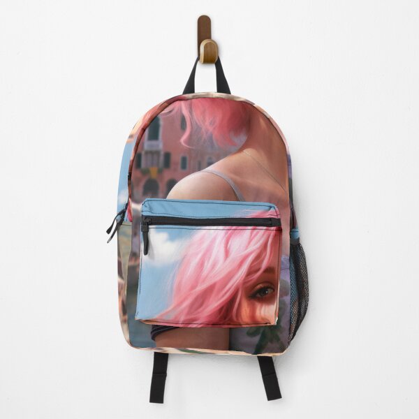 Item preview, Enchanting Visions: A Beautiful Girl with Short Pink Hair in Venice designed and sold by oanaunciuleanu.