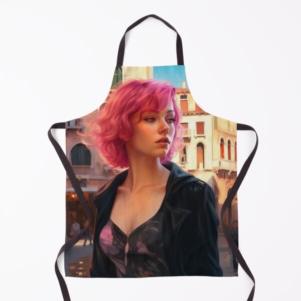 Item preview, Enchanting Visions: A Beautiful Girl with Short Pink Hair in Venice designed and sold by oanaunciuleanu.
