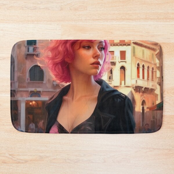 Item preview, Enchanting Visions: A Beautiful Girl with Short Pink Hair in Venice designed and sold by oanaunciuleanu.