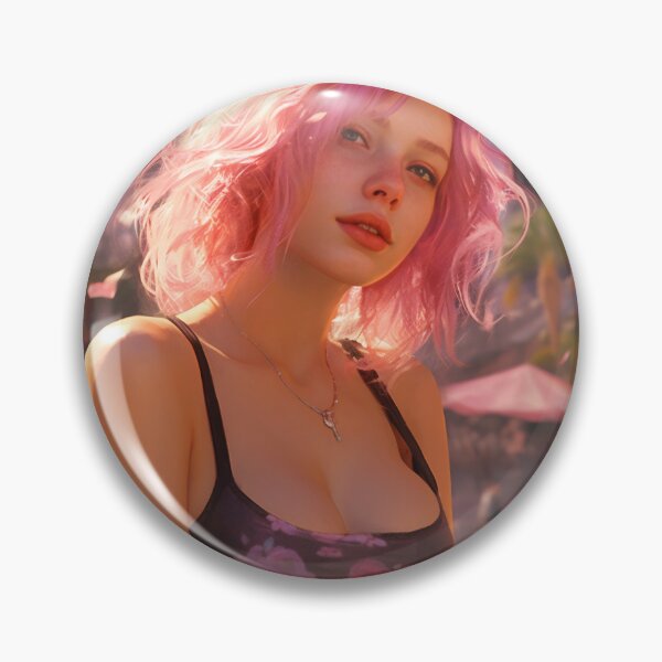 Item preview, Enchanting Visions: A Beautiful Girl with Short Pink Hair in Venice designed and sold by oanaunciuleanu.