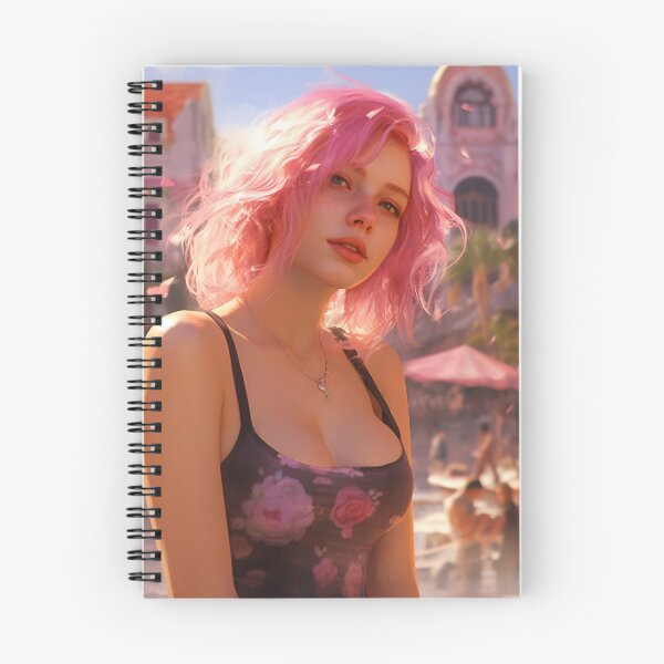 Item preview, Enchanting Visions: A Beautiful Girl with Short Pink Hair in Venice designed and sold by oanaunciuleanu.