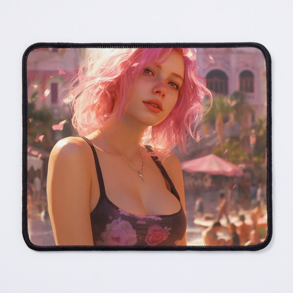Item preview, Enchanting Visions: A Beautiful Girl with Short Pink Hair in Venice designed and sold by oanaunciuleanu.