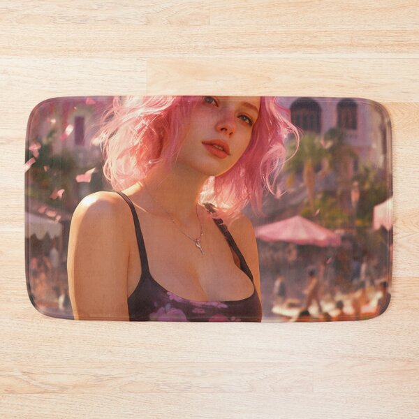 Item preview, Enchanting Visions: A Beautiful Girl with Short Pink Hair in Venice designed and sold by oanaunciuleanu.