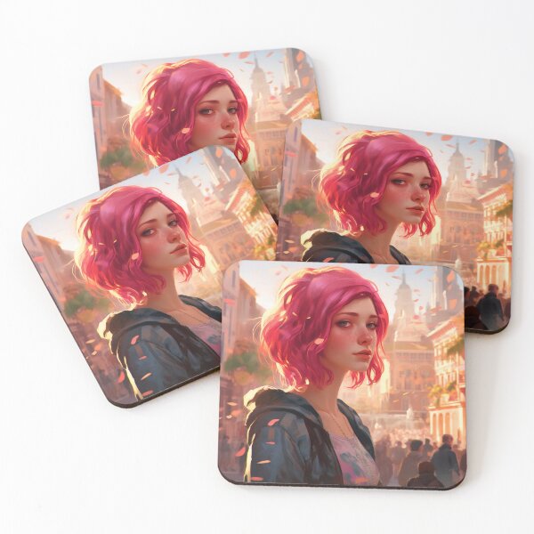Item preview, Enchanting Visions: A Beautiful Girl with Short Pink Hair in Venice designed and sold by oanaunciuleanu.