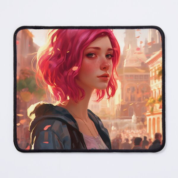 Item preview, Enchanting Visions: A Beautiful Girl with Short Pink Hair in Venice designed and sold by oanaunciuleanu.