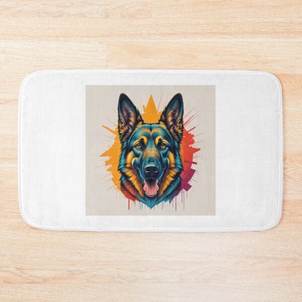 Item preview, German Shepherd Portrait Orange/Red Splash Background designed and sold by GSDDESIGNMERCH.
