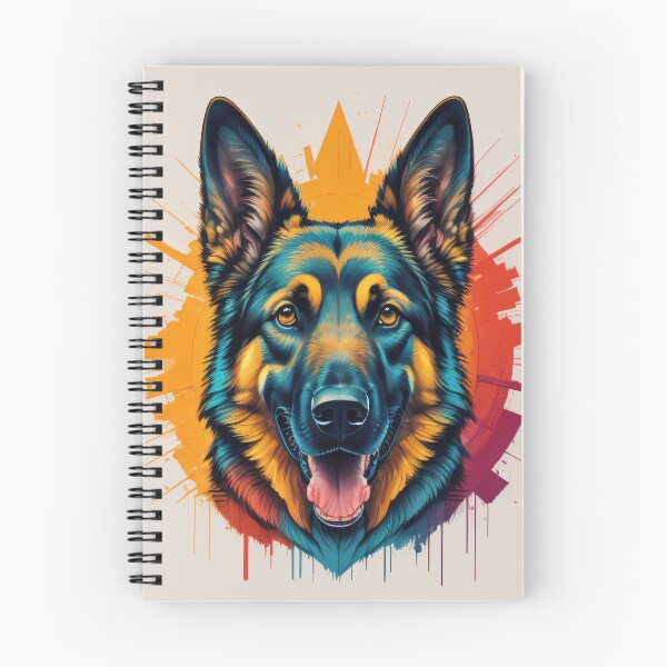 Item preview, German Shepherd Portrait Orange/Red Splash Background designed and sold by GSDDESIGNMERCH.